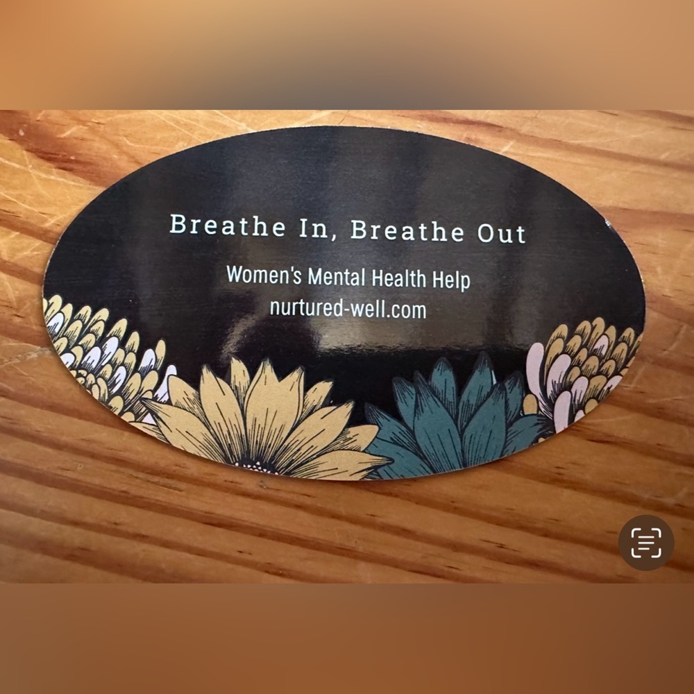Floral Breathe in- breathe out Mental Health Support magnet